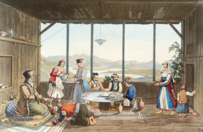 Dinner held at Delphi in honour of the painter by the elder of the village of Chryso, plate 10 from Part 2 of 